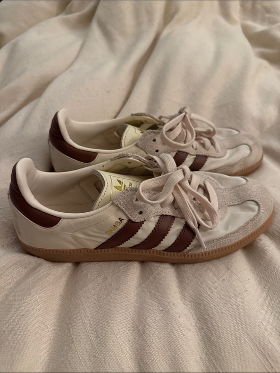adidas Shoes - adidas Samba Sneakers in Cream & Brown with Gum Sole